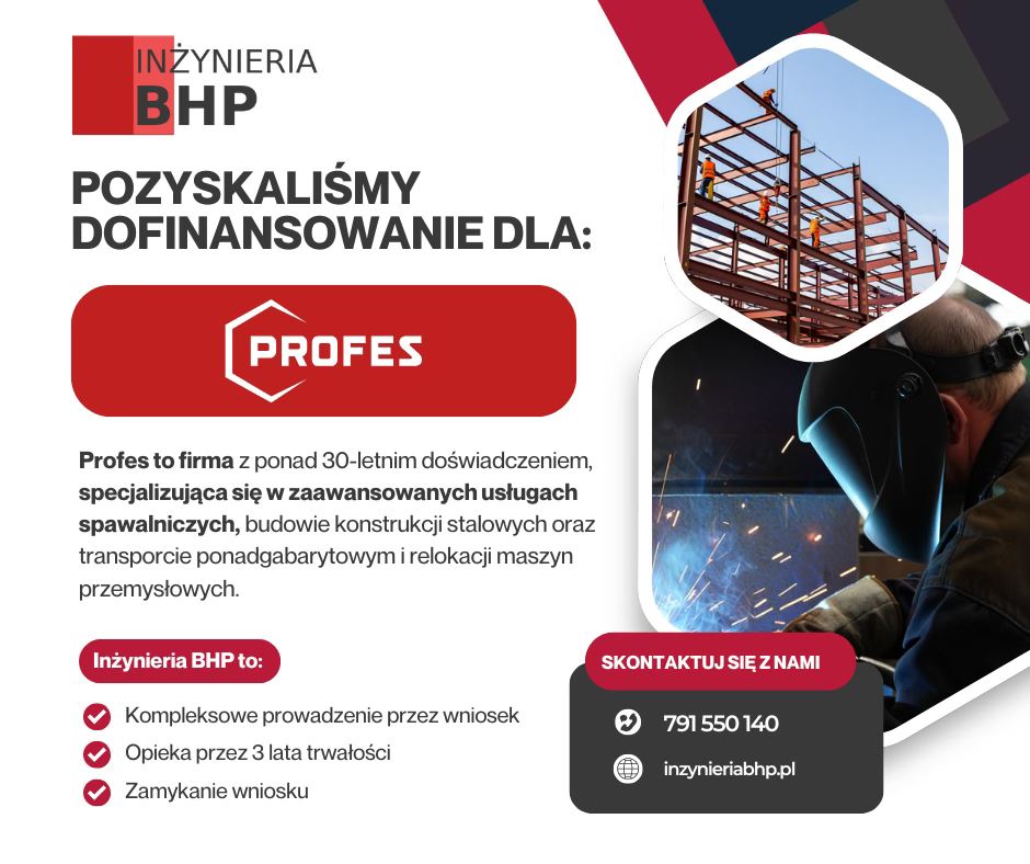 Inżynieria BHP - Dofinansowanie PROFES